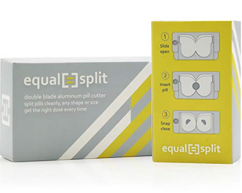 EqualSplit Pill Splitter, Double Blades, Cleanly Split or Quarter Any Pill - Great for Pets Too!