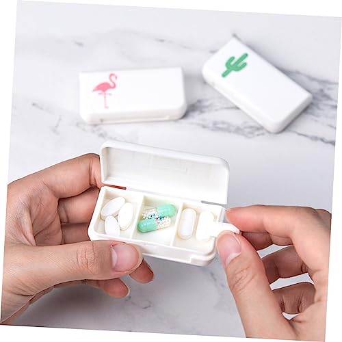 GLEAVI Travel Lolita Wrist Cuffs 5Pcs 3 Medication Holder 3 grids Pill case Vitamin Pill Holder Mini Container Forearm Guard