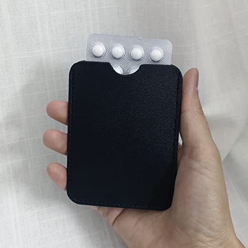 STERCULIA Birth Control Pill Case Holder Credit Card Sleeve Slim Wallet (Black)