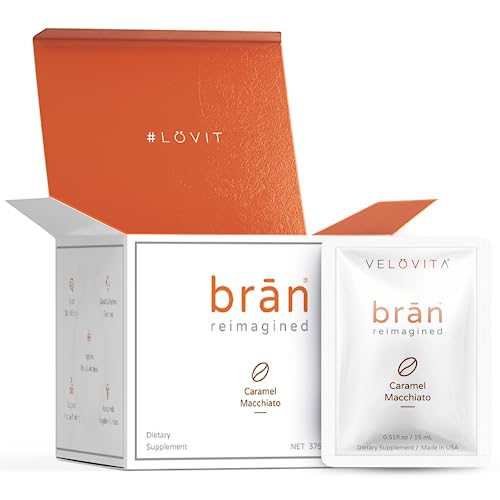 VELOVITA brān® Reimagined Caramel Macchiato Flavor Nootropic - Boost Energy and Increase Focus & Alertness with Vitamins - Non GMO, Gluten Free, Vegan, Keto-Friendly and Dairy Free - 25 Servings