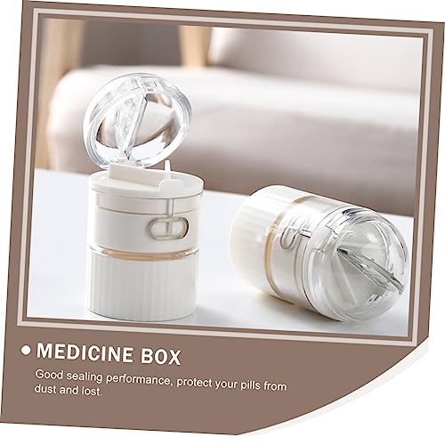 LALAFINA 2Pcs Cut Medicine Box Tablet Pulverizer Portable Grinder Medicine Splitter Slicer Pill Crusher and Cutter Vitamin Pill Crusher Pulverizer Grinder Triple Computer Box Travel