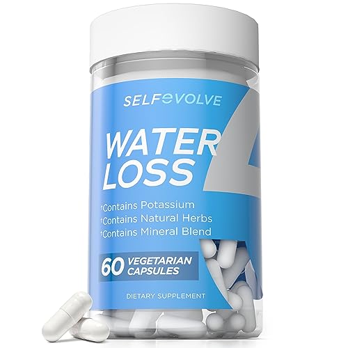 selfevolve Water Loss - Natural Water Pills for Reducing Water Retention & Bloating Relief with Dandelion Extract, Potassium & 7 Natural Ingredients - 60 Veggie Capsules