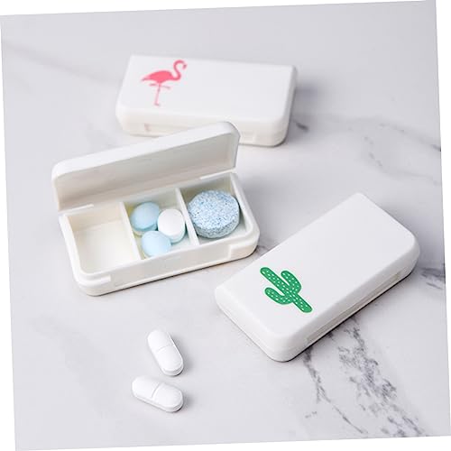 GLEAVI Travel Lolita Wrist Cuffs 5Pcs 3 Medication Holder 3 grids Pill case Vitamin Pill Holder Mini Container Forearm Guard