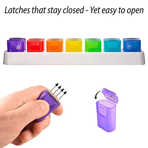 GMS 7 Day AM/PM Pill Reminder - Weekly Pill Organizer 7 Days 2 Times a Day - Pop Out Pill Pods for Medication Management (Rainbow)