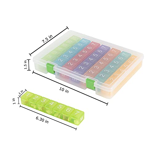 e-Pill 7 Times a Day x 7 Day Weekly Pill Organizer, Vitamin and Medicine Pillbox with Clear Case