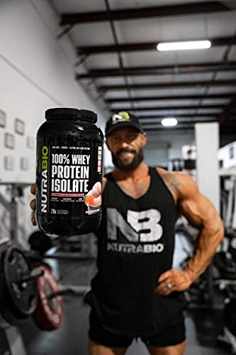 NutraBio 100% Whey Protein Isolate - Complete Amino Acid Profile - 25G of Protein Per Scoop - Soy and Gluten Free - Zero Fillers, Non-GMO, Protein Powder - Blueberry Muffin, 5 Pounds