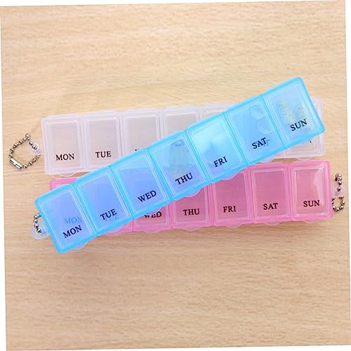 LALAFINA 2pcs Traveling Pill case Travel Medicine Container Plastic Container Daily Pill Organizer Vitamin Organizer Medicine Planner case Pill Dispenser Organizer 7 Day Pill Organizer Mini