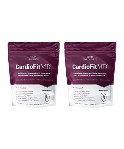 1MD Nutrition CardioFitMD - Vegan Beets Superfood Keto-Friendly Heart Health Powder - High Fiber Nutritional Supplement Drink - 30 Servings (2-Pack)