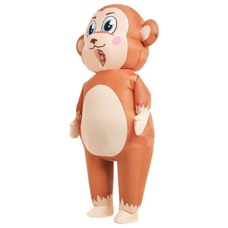 JUROSAICA Inflatable Monkey Costume Adult Funny Blow Up Costumes Monkey Onesie Monkey Suit Cosplay Halloween Costume For Men/Women