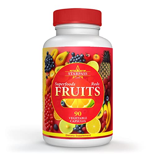 Vegetarian Balance of Superfoods Reds Fruits and Greens | Vegan Vegetables Fruits and Veggie | Natural Balance of 90 Fruits, 90 Veggies Capsules for Men, Women and Kids | Nature Vitamins and Minerals