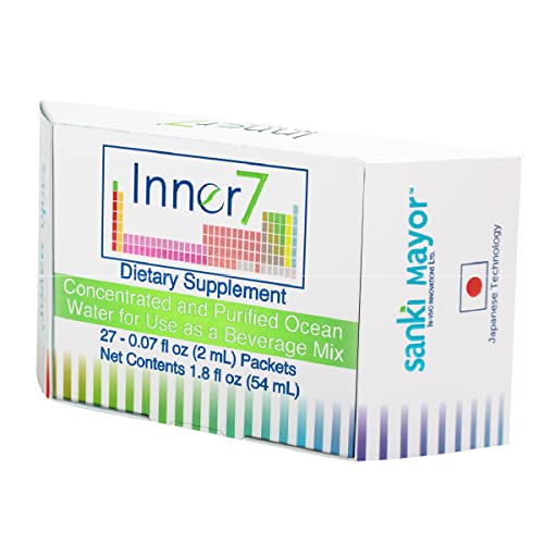 Sanki Global Inner7 Dietary Supplements, Japanese Product for ph Balance with Purified Water from The Sea- Main 1.8 fl oz (54 ml), 27 Packets of 0.07 fl oz Each (2 ml)