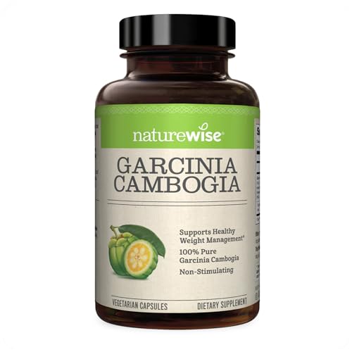 Naturewise Garcinia Cambogia (2 Month Supply) Pure Garcinia Cambogia 100% HCA Extract Concentrated to 60% for Weight Goals (180 Capsules)