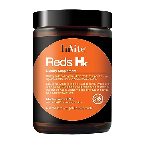 Invite Health Reds Hx® -Fruit and Vegetable Supplement, Superfood Powder -Formulated with Powerful Extracts from The Spectrum of Oranges, Reds, Blues and Purples Plus Probiotics - 30 Servings