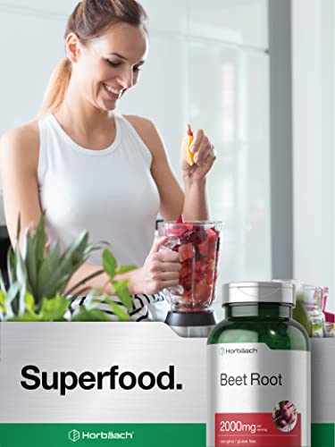 Beet Root Powder Capsules | 250 Pills | Herbal Extract | Non-GMO, Gluten Free, and DNA Tested Supplement | by Horbaach