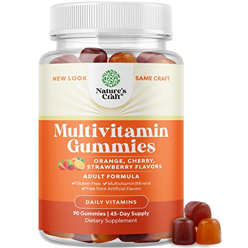 Potent Daily Multivitamin Gummies for Adults - Wellness Blend of Vitamin D A C E B12 Zinc and Biotin - Adult Vitamin Gummy for Energy and Immunity - Non-GMO Gluten Free and Halal Gummies - 90 Gummies