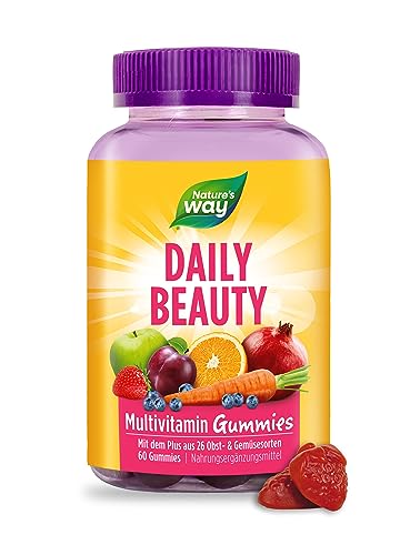 Nature's Way Alive! Hair, Skin & Nails Gummies with Collagen, Biotin, Vitamins C & E, Beauty Support*, Strawberry Flavored, 60 Gummies