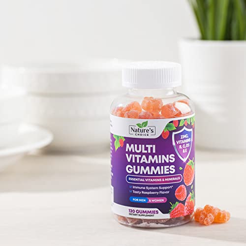 Multivitamin Gummies - Nature's Daily Gummy Multivitamins for Adults, Women & Men with Vitamins A, C, E, B6, B12, and Minerals - Natural Multi Vitamin Supplement, Non-GMO, Berry Flavor - 120 Gummies