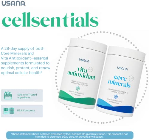 USANA CellSentials - Core Minerals and Vita Antioxidant with InCelligence Technology to Support Total Body Health* - 112 Tablets Per Bottle - 28 Day Supply