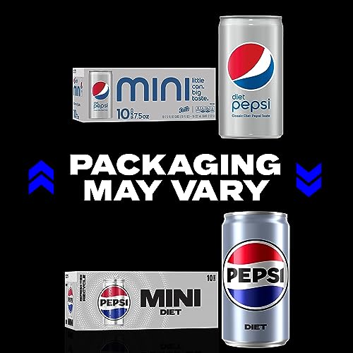 Diet Pepsi Soda, 7.5 Ounce Mini Cans, 10 Pack