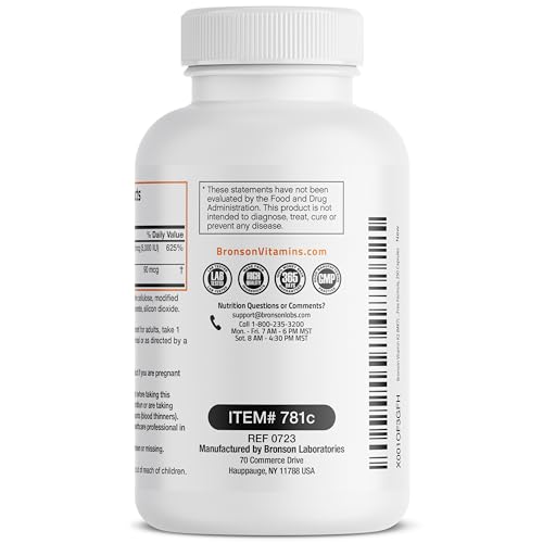 Vitamin K2 (MK7) with D3 Supplement Bone and Heart Health Non-GMO Formula 5000 IU Vitamin D3 & 90 mcg Vitamin K2 MK-7 Easy to Swallow Vitamin D & K Complex, 250 Capsules