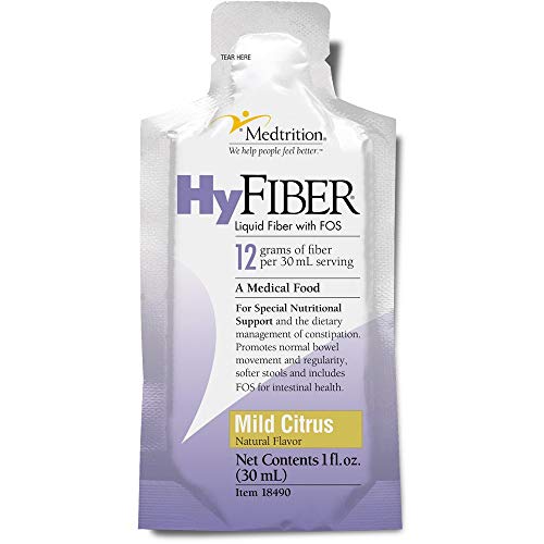 Medtrition HyFiber Daily Liquid Fiber for Regularity and Soft Stools, 12 Grams Soluble Fiber, 1 fl oz 25 Pack