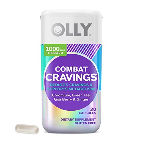 OLLY Combat Cravings, Metabolism & Energy Support Supplement, Chromium, Green Tea, Goji Berry, Ginger, Boost Energy - 30 Count