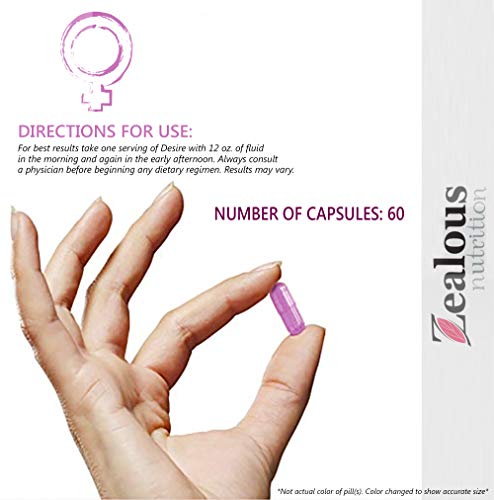 Zealous Nutrition Desire Multivitamin Pills – 5X Natural Mood Booster for Women - Increase Energy, Vitality, Headache Relief - for All Ages - 60 Caps