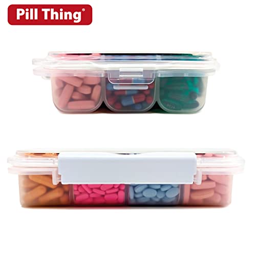 12 Compartment Large Pill Case with Airtight Seal - Silicone Gasket Waterproof Med Box with Medication Map (12 Compartment, 1 Pack)