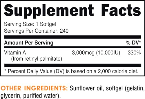 Bucked Up Vitamin A 10000IU Per Serving, Essentials (240 Servings, 240 Softgels)