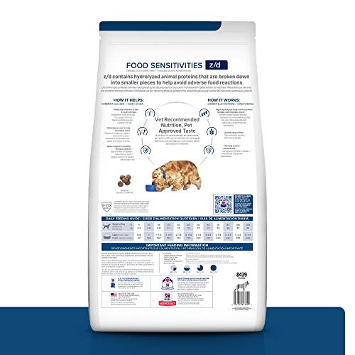 Hill's Prescription Diet z/d Skin/Food Sensitivities Dry Dog Food, Veterinary Diet, 8 lb. Bag