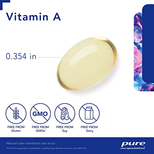 Pure Encapsulations Vitamin A 10,000 IU from Cod Liver Oil | Supports Immune and Cellular Health, Vision, Bones, Skin, and Reproductive Function* | 120 Softgel Capsules