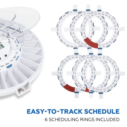 Med-E-Lert Medication Dispenser with Automatic Lock Box 28 Sealed Pill Compartments (Clear Lid)