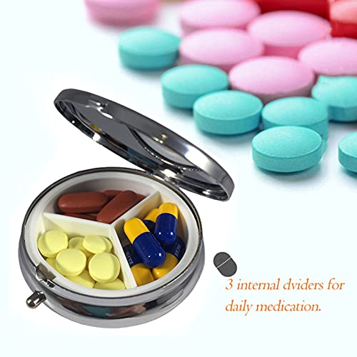 6Pcs Elegant Pill Box Case, CREATIEE-PRO Portable Medicine Tablet Vitamin Holder Organizer with 3 Component for Purse Pocket Travel Gift - Practical & Fashionable