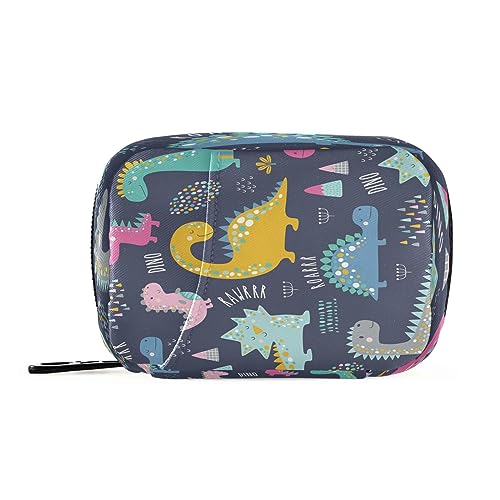 Takiito Cute Funny Kids Dinosaurs Travel Pill Organizer Bag, Weekly Daily Pill Case Bag Portable Pill Box for Vitamin Supplement Medicine