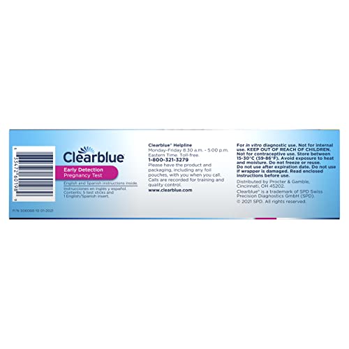 Clearblue Early Detection Pregnancy Test, 5 Count