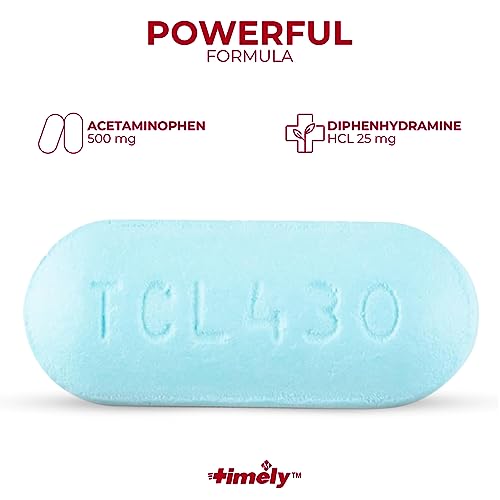 TIME-CAP LABS, INC. Timely Acetaminophen PM - Extra Strength PM - 400 Count - Pain Reliever Nighttime Sleep-Aid with National Brand Equivalency - Pain Relief PM for a Good Night Sleep - Made in USA