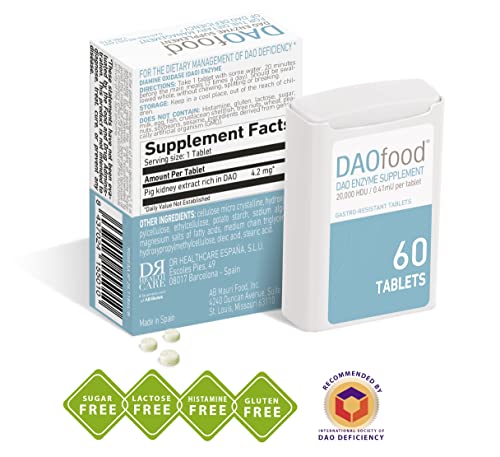 DR Healthcare DAOfood - Dietary Management of DAO Deficiency - Dispenser 60 Mini Gastro-Resistant Tablets - DAO Enzyme