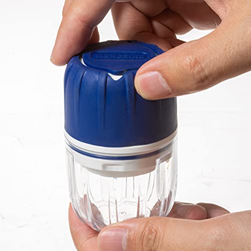 MAXGRIND Pill Crusher and Pill Grinder - Pill Crusher for Small or Large Pills and Vitamins to Fine Powder, Pill Pulverizer Grinder, Medicine Grinder with Medicine Cup, Pill Storage (Blue)