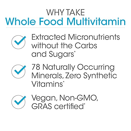 Silver Fern Whole Food Daily Multi Vitamin w/Trace Mineral Blend Supplement - 1 Bottle - 60 Vegicaps - 30 Day Supply - Natural, Non-GMO, Vegan, Men's & Women's Multivitamin - Zero Synthetics