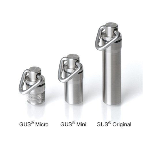 GUS Micro Pill Fob, Made in USA, Stainless Steel Keychain Pill Holder, Holds Two Emergency Aspirin, Ultra Compact Design