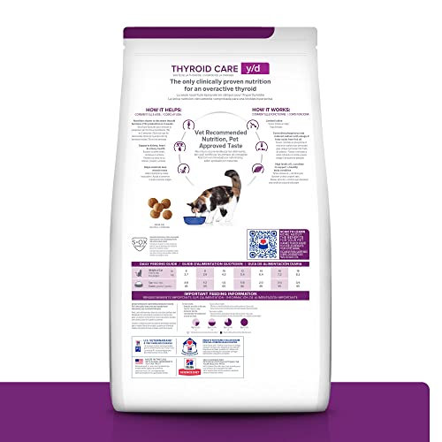 Hill's Prescription Diet y/d Thyroid Care Dry Cat Food, Veterinary Diet, 8.5 lb. Bag