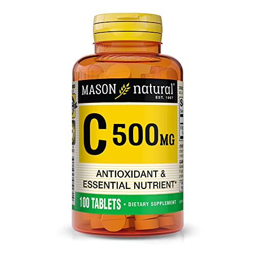 MASON NATURAL Vitamin C 500 mg - Supports Healthy Immune System, Antioxidant and Essential Nutrient, 100 Tablets