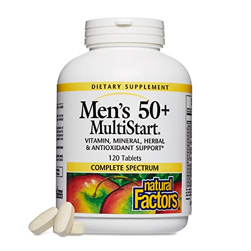 Natural Factors, Men's 50+ MultiStart Daily Multivitamin, Nutritional Support for Immune and Prostate Health, 120 tablets (60 servings)