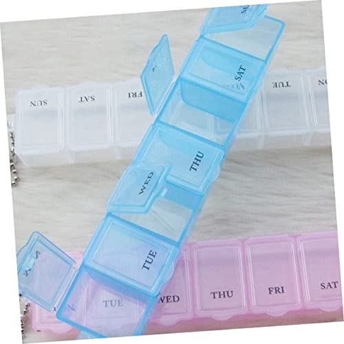 LALAFINA 2pcs Traveling Pill case Travel Medicine Container Plastic Container Daily Pill Organizer Vitamin Organizer Medicine Planner case Pill Dispenser Organizer 7 Day Pill Organizer Mini