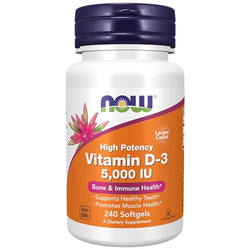 Now Foods Vitamin D-3, High Potency, 125 mcg (5,000 IU), 240 Softgels