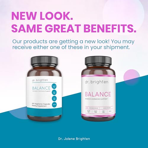 Dr. Brighten Balance - Women's Hormone Support Dietary Supplement - Targets Hormonal Acne, Period Issues, & PMS - Vegan, Non-GMO