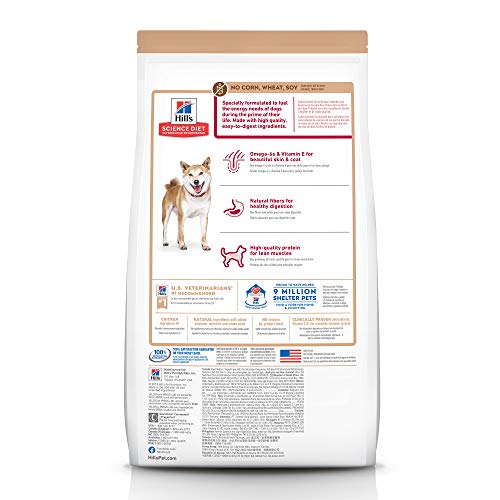 Hill's Science Diet Adult No Corn, Wheat or Soy Dry Dog Food, Chicken Recipe, 30 lb. Bag