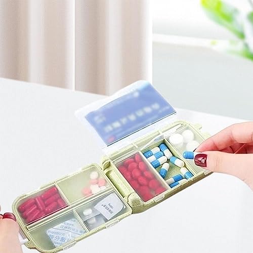 Travel Pill Organizer,7 Compartments Portable Pill Case,Small Pill Box for Pocket Purse Daily Pill Case,Portable Medicine Vitamin Holder Container