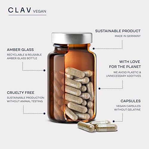 CLAV Vitamin B Complex - 120 Capsules - All 8 B Vitamins with Co-Factors Myo-Inositol & Choline - Supports Energy Metabolism - Vegan - Made in Germany