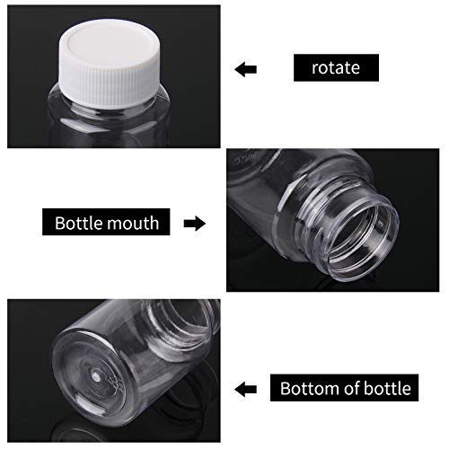 Lamoutor 18Pcs Clear Pill Bottle Plastic Medicine Bottle Empty Reagent Bottle Chemical Containers with Caps for Liquid Solid Powder Medicine 80ML